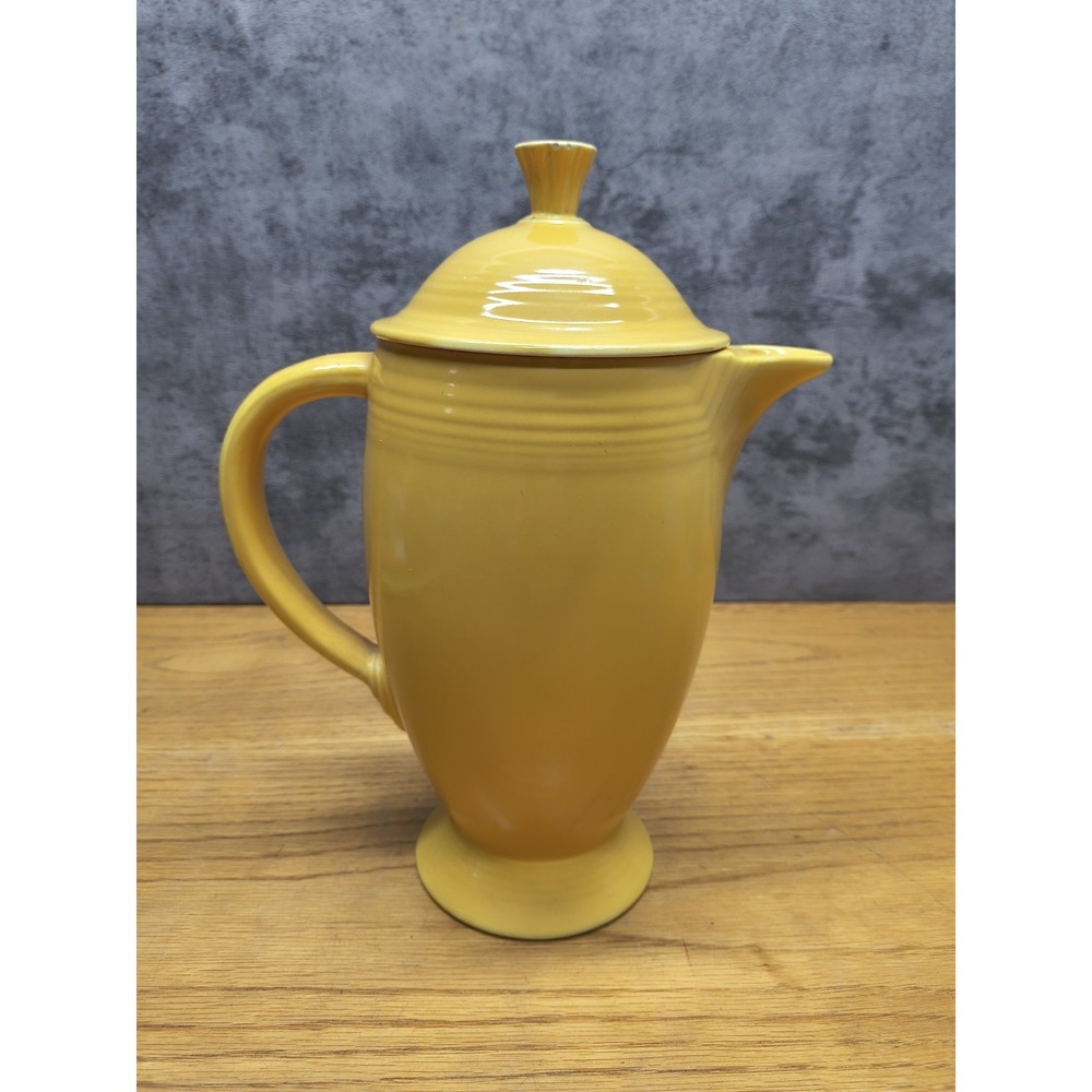 Vintage Fiesta‎ Original Yellow Tall Coffee Pot *Few Chips*